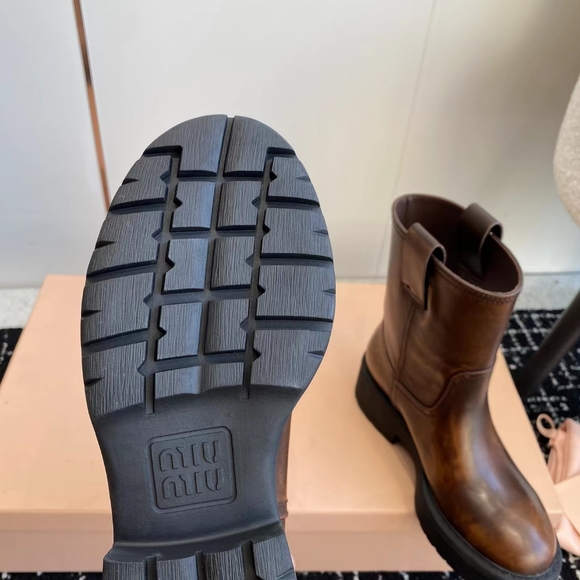 Miu Miu Chunky Platform Short Biker Boots - Picture 8 of 9